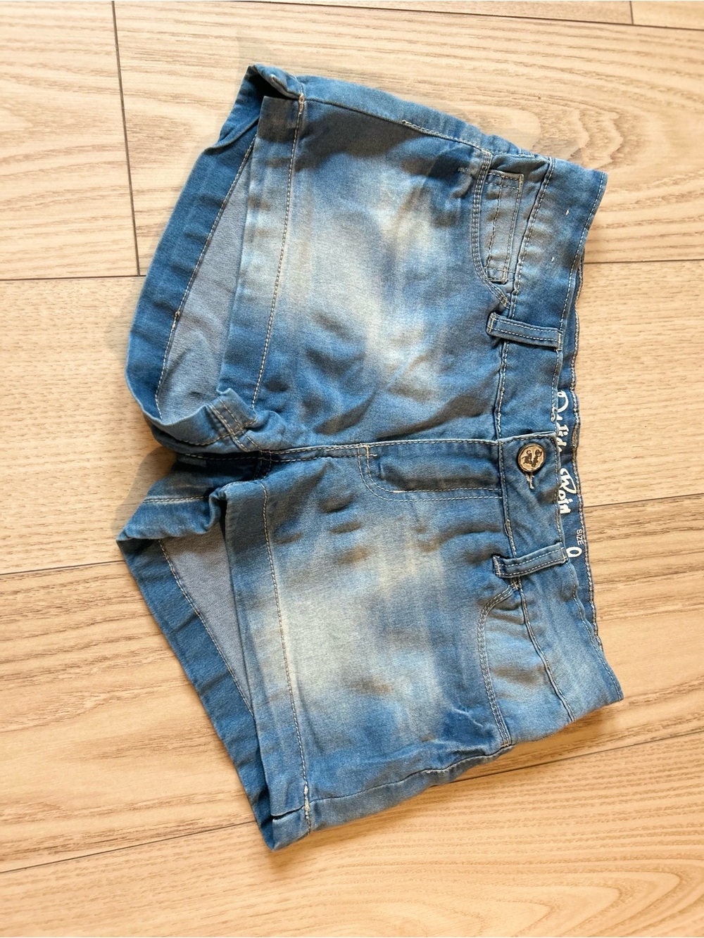 Indigo Rein Faded Blue High-Rise Denim Shorts